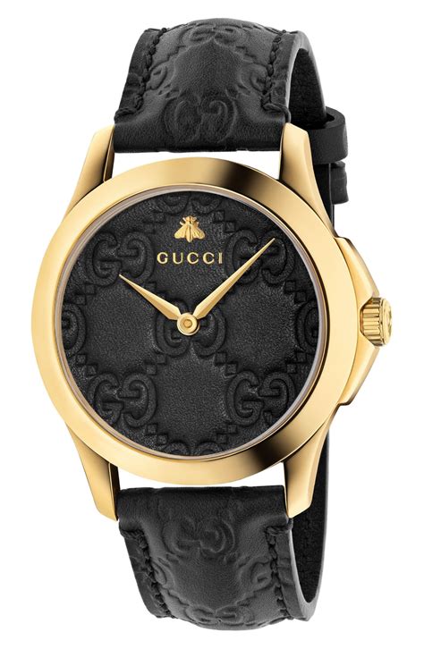 gucci watch face change|Gucci watch black leather strap.